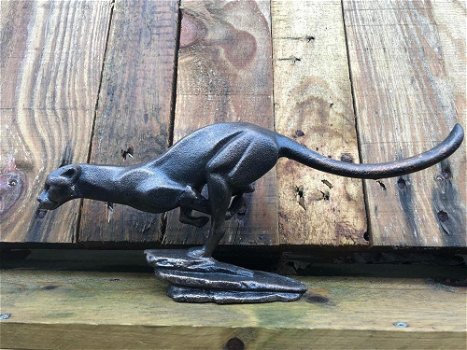 Puma in renstand, beeldhouwkunst-beeld , puma , deco - 0