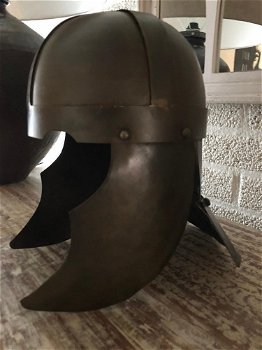 Ridderhelm koper-groen metaal--helm-ridder-kaars-kado - 3