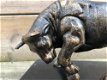 Sculptuur metalen bronskleurige stier , stier , marmer - 7 - Thumbnail