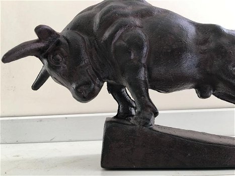 Sculptuur metalen grote stier, prachtig , stier , kado - 4