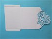 Cadeau envelop / roos / wit linnen - 1 - Thumbnail