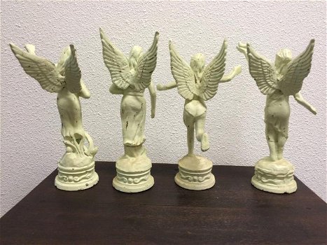 Set van 4 gietijzeren engelen, engel , beeld - 2