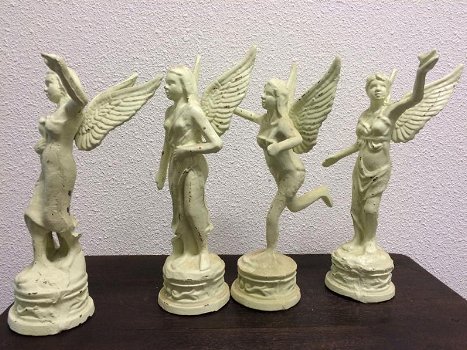 Set van 4 gietijzeren engelen, engel , beeld - 3