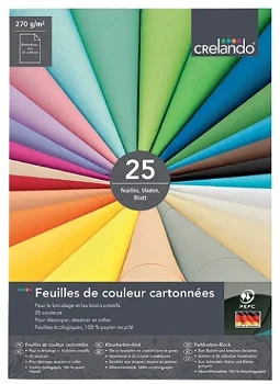 NIEUW Maxi kleurkarton blok 25 vel 270 grams van Crelando - 0