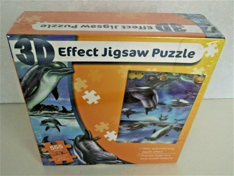 3D Effekt Puzzle Dolfijnen - 0