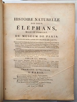 [Olifanten] Houel 1803 Histoire naturelle des deux Éléphants - 2