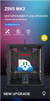 Zonestar Z9V5 MK3 3D Printer Auto Leveling Adjustable 4 Extr - 3