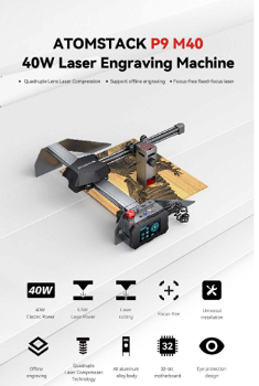 Atomstack P9 M40 40W Portable Laser Engraving Machine Engraving Area 220x250mm - 1