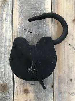 Antiek hangslot voor tuinpoort of als meubelslot - 3