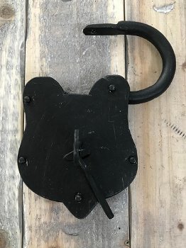 Antiek hangslot voor tuinpoort, kast, meubelslot - 2