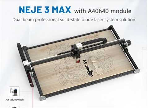 NEJE 3 MAX Laser Engraver, A40640 Dual Laser Beam Module Kit - 1