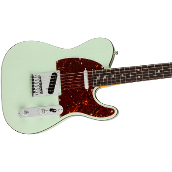 Fender American Ultra Luxe Telecaster Transparent Surf Green RW Electric Guitar with Case - 0