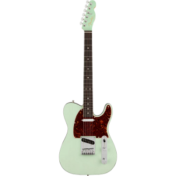 Fender American Ultra Luxe Telecaster Transparent Surf Green RW Electric Guitar with Case - 3