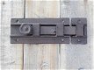Schuifslot,duwstang,antiek model, gemaakt van gietijzer - 2 - Thumbnail
