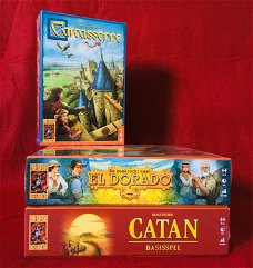 Catan Basis + zoektocht naar El Dorado + Carcassonne basis