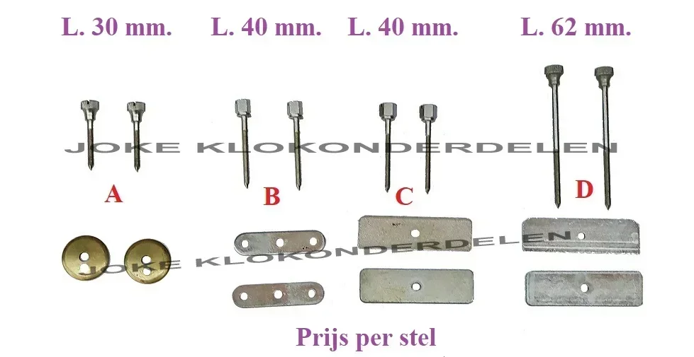 = 2 Uurwerk vastzet boutjes = FHS/Hermle =449620 - nr. 1
