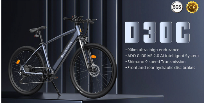 ADO D30C 36V 10.4Ah 250W 27.5in Electric Power Assist Bike.. - 1