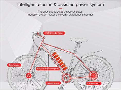 Samebike SY26 Electric Bicycle 350W 26 Inch Tire Ebike 36V - 6