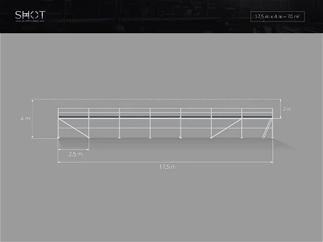 Type Plettac Aluminium Gevelsteiger 70m2 Platforms van 2,5 m Snelle levering - 0