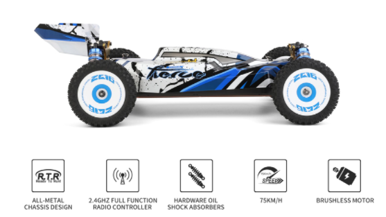 Wltoys 124017 1/12 2.4G 4WD 70km/h Brushless Metal Chassis - 2