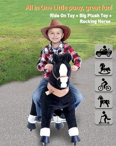 Ponycycle Zwart Paard UX326 | met rem |  van 3 tot 5 jaar