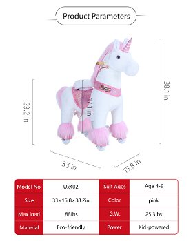 Ponycycle Glitter Unicorn Ux402 voor kinderen van 4 tot 9 jaar - 6