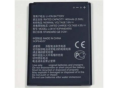 Li3814T43P4h604550 batería móvil interna ZTE Smartphone - 0