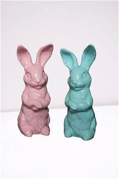 Hoogglans konijnenfiguren decoraties - 0