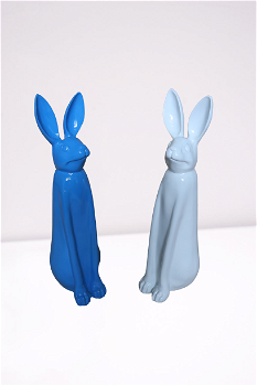 Hoogglans konijnenfiguren decoraties - 1