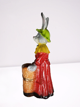 Figuurdecoratie van het Lady Rabbit met een mand Bloempot - 1