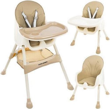 Kinderstoel 3 in 1 Verstelbaar - Kinderzitje - Beige - 0