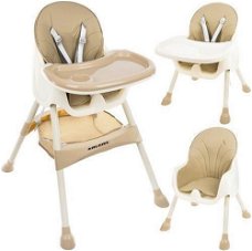 Kinderstoel 3 in 1 Verstelbaar - Kinderzitje - Beige
