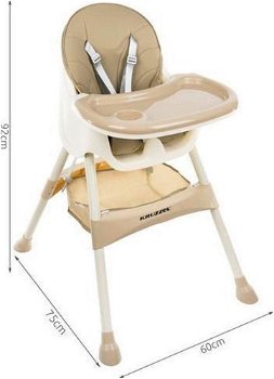 Kinderstoel 3 in 1 Verstelbaar - Kinderzitje - Beige - 4