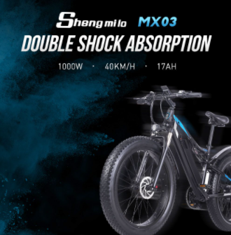 Shengmilo MX03 1000W 48V 17Ah 26 Inch E-bike 40km/h Max - 1