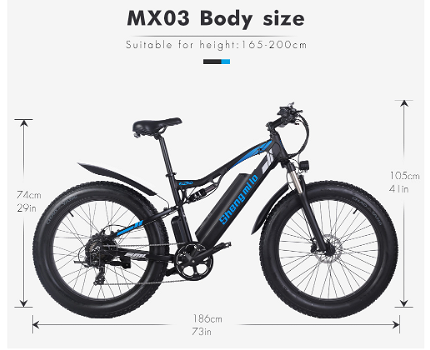 Shengmilo MX03 1000W 48V 17Ah 26 Inch E-bike 40km/h Max - 7