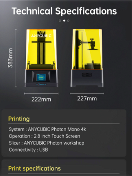 Anycubic Photon Mono 4K LCD SLA Printer, UV Resin 3D Printer - 5