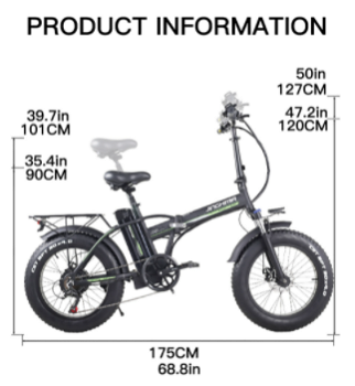 JINGHMA R8 500W 48V 15Ah 20 Inch Tire Electric Bicycle - 6