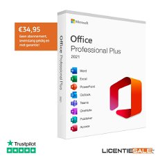 Microsoft Office 2021 Professional Plus (Windows) | Eenmalige aanschaf | Levenslang geldig