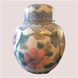 Gemberpot met hibiscus. artnr: 2504