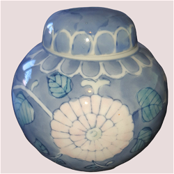 Gemberpot blauw/grijs. artnr : 2506