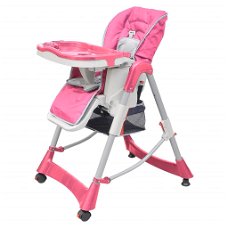 Kinderstoel Deluxe in hoogte verstelbaar roze