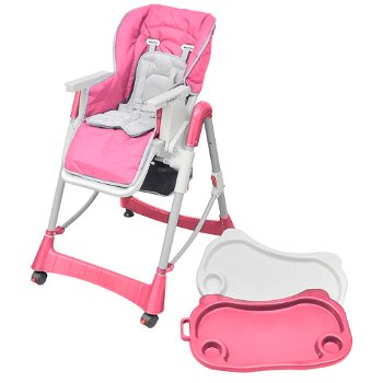 Kinderstoel Deluxe in hoogte verstelbaar roze - 1