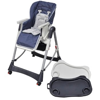 Kinderstoel Deluxe in hoogte verstelbaar donkerblauw - 1