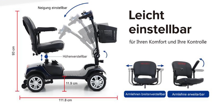 Sweetrich 1000S 300W Folding 4 Wheels Electric Mobility - 1