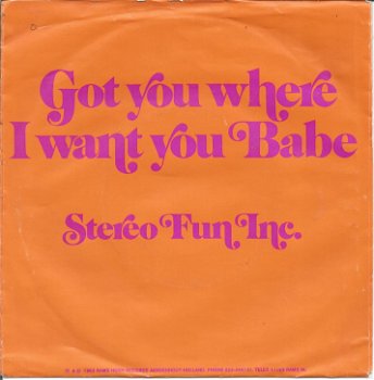 Stereo Fun Inc. – Got You Where I Want You Babe (1983) - 0