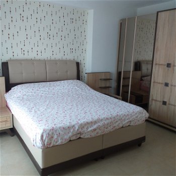 Ontvangst gips Martelaar Appartment met 2 slaapkamers te koop incluisief meubels in Side Turkije