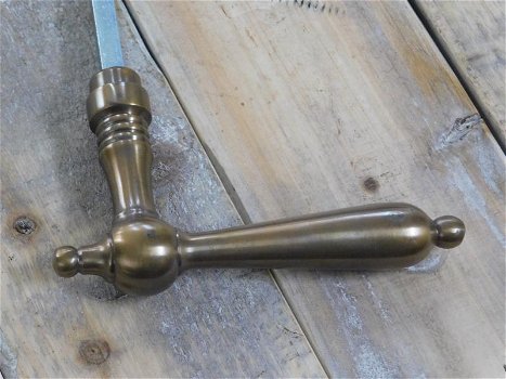 1 deurknop, messing patina-deur ,kruk, hendel Biedermeier - 1