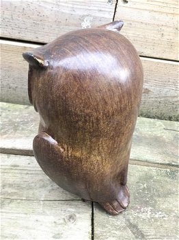 Een kleine uil gemaakt van hars, hout uiterlijk, leuk , kado - 4