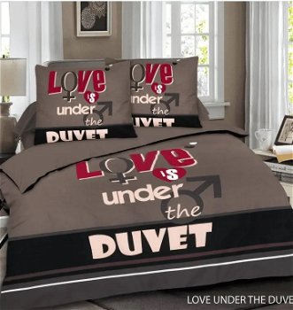 Kasteel dekbedovertrek Love under duvet, tweepersoons - 0