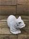 Een mooie liggende poes, gemaakt van steen , kat - 6 - Thumbnail
